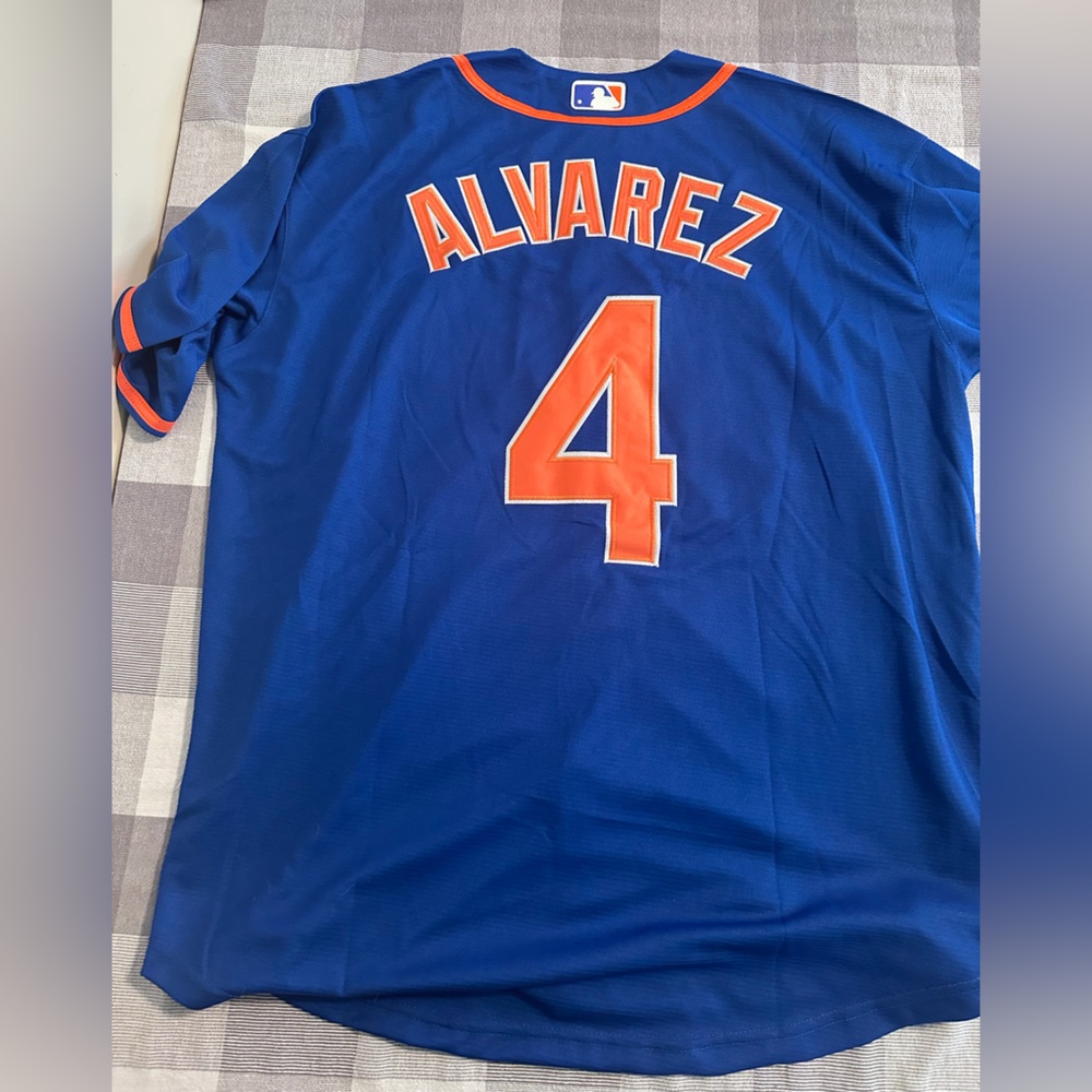 Francisco Alvarez New York Mets Blue Alternate Novelty Jersey Size XL